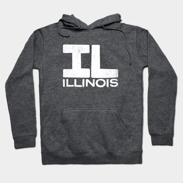 IL Illinois State Vintage Typography Hoodie by Commykaze